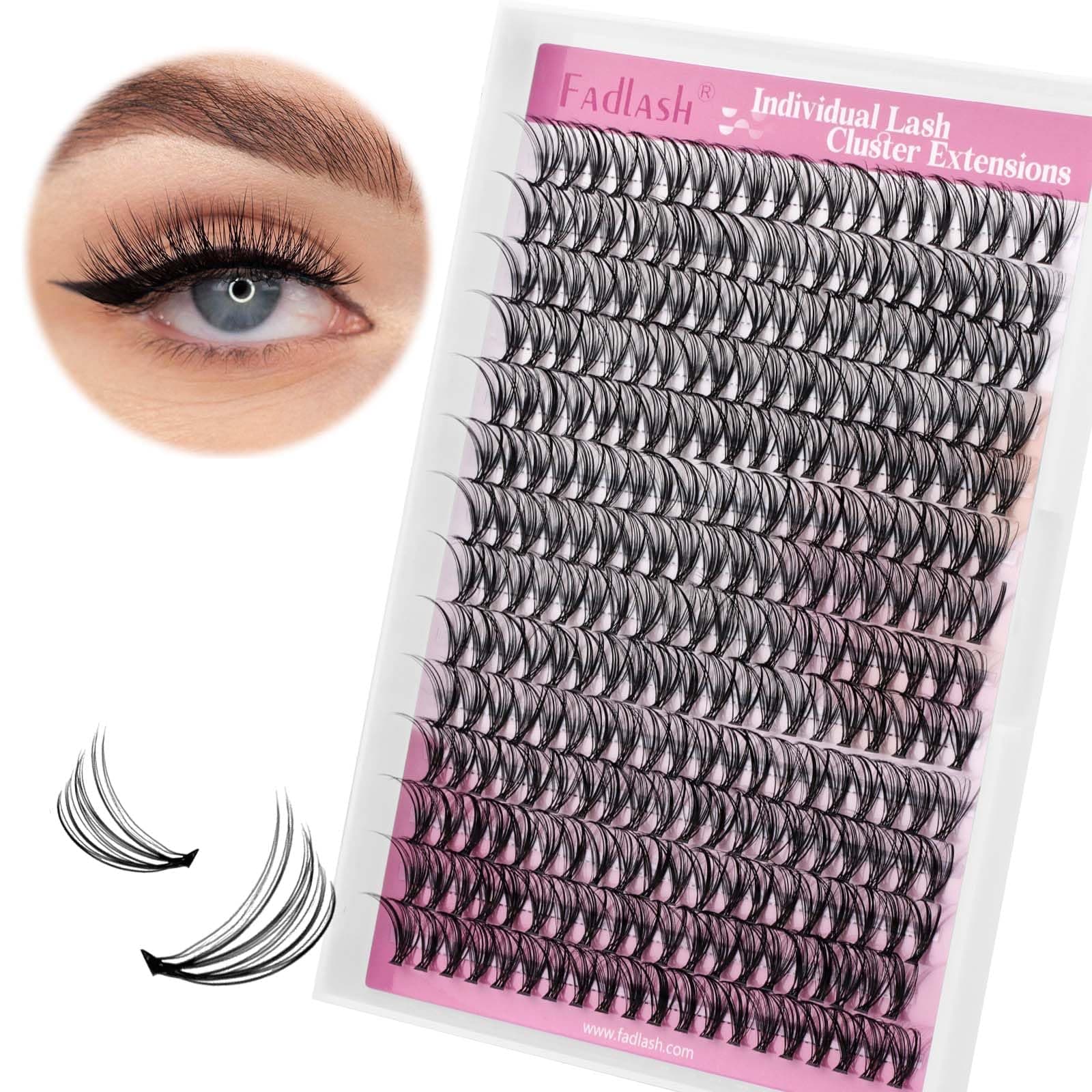 FADLASH 20D 0.07mm D Curl 12mm Russian Fluffy Natural Wispy Cluster Lashes DIY Eyelash Extensions