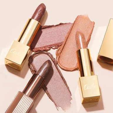 Oulac Brown Metallic Shine Lipstick Set - Lip Set for Women, Orange Lip Color Kit, Creamy Formula, Full Coverage, Hydrating & Smooth, Infused with Shea Butter, Vegan, Clean Beauty B604(604+D24+GM10) view 4