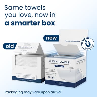 Clean Skin Club Clean Towels XL®, 100% USDA Biobased Face Towel, Disposable Face Towelette, Eczema Association Accepted, Makeup Remover Dry Wipes, Ultra Soft, 1 Pack, 50 Ct view 2