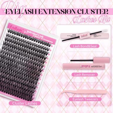 FADLASH 40D 0.07mm D Curl 12-18mm Kit with Bond and Seal, Remover and Tweezers DIY Eyelash Extensions view 2