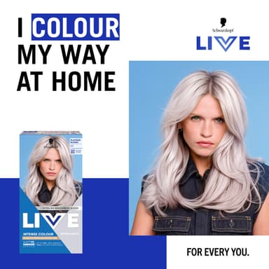 Schwarzkopf LIVE Intense Colour B15 Platinum Blonde, Long-lasting Permanent Blonde Hair Dye, Iconic Blondes on Lighter Hair, With Extra No-Brassiness Gloss view 4