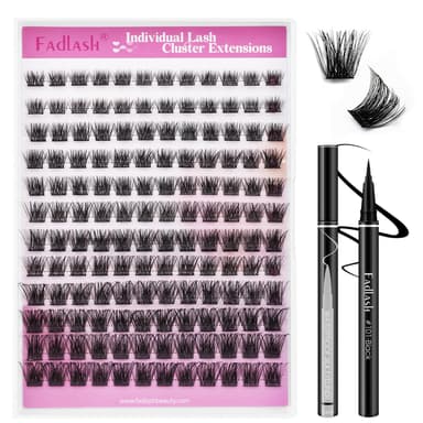 FADLASH 120pcs 0.07mm D Curl 8-16mm 40D with Black Eyeliner Wispy Mixed Trays Customizable DIY Eyelash Extensions for Beginners view 1