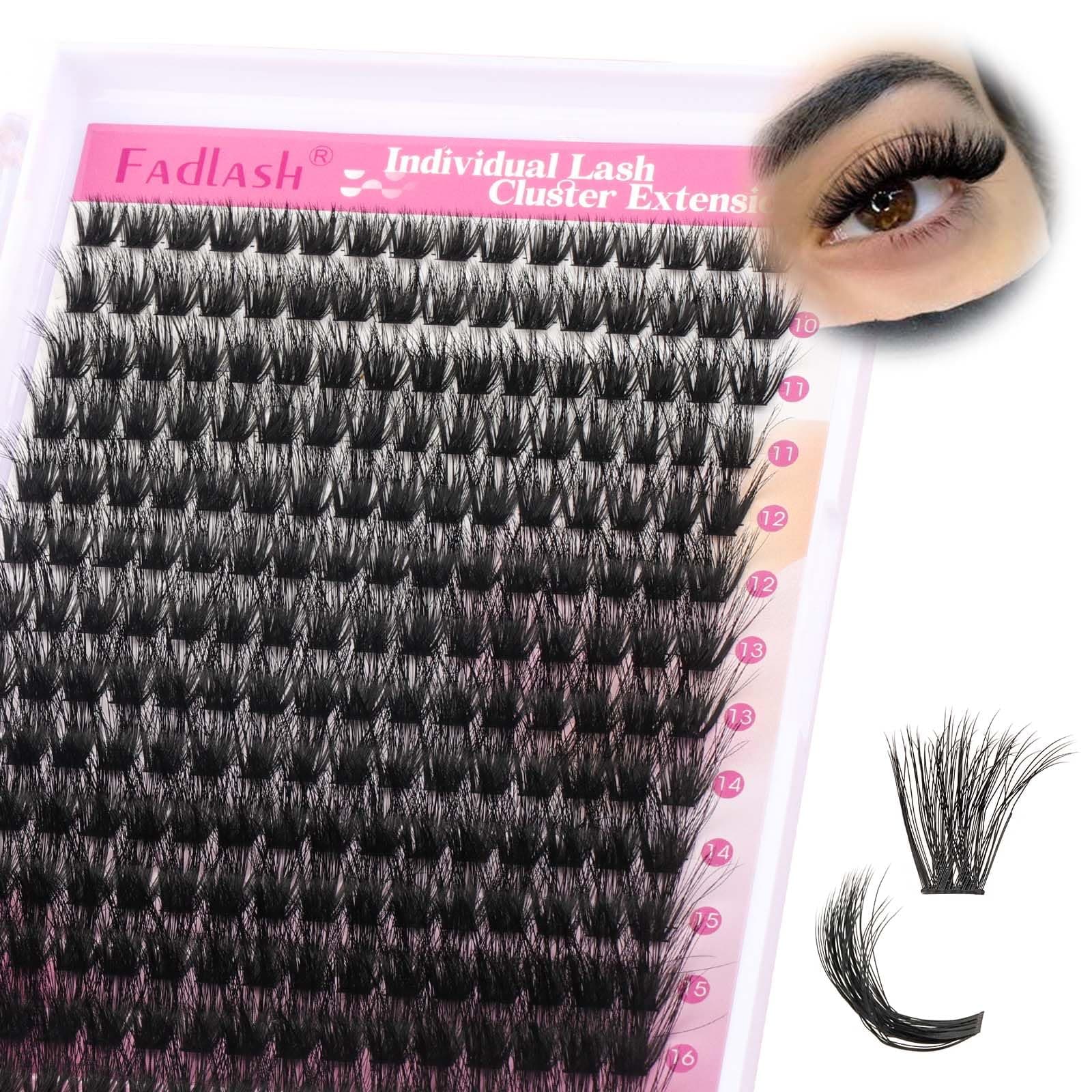 FADLASH 100D 0.07mm D Curl 8-16mm Large Tray Wispy Russian 3D Fluffy Cluster Lashes DIY Eyelash Extensions