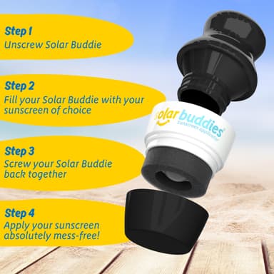 Solar Buddies Sunscreen Applicator - Single Black - Refillable Roll on Sponge Sunscreen, Suncream & Lotion Applicator For Kids, Adults & Families - Holds 3.4fl oz, Perfect Size for Travel view 4