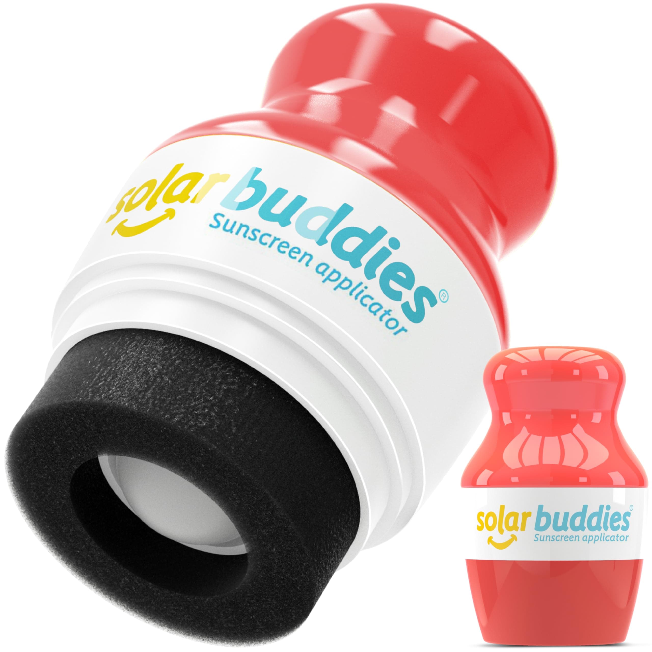 Solar Buddies Sunscreen Applicator - Single Red - Refillable Roll on Sponge Sunscreen, Suncream & Lotion Applicator For Kids, Adults & Families - Holds 3.4fl oz, Perfect Size for Travel