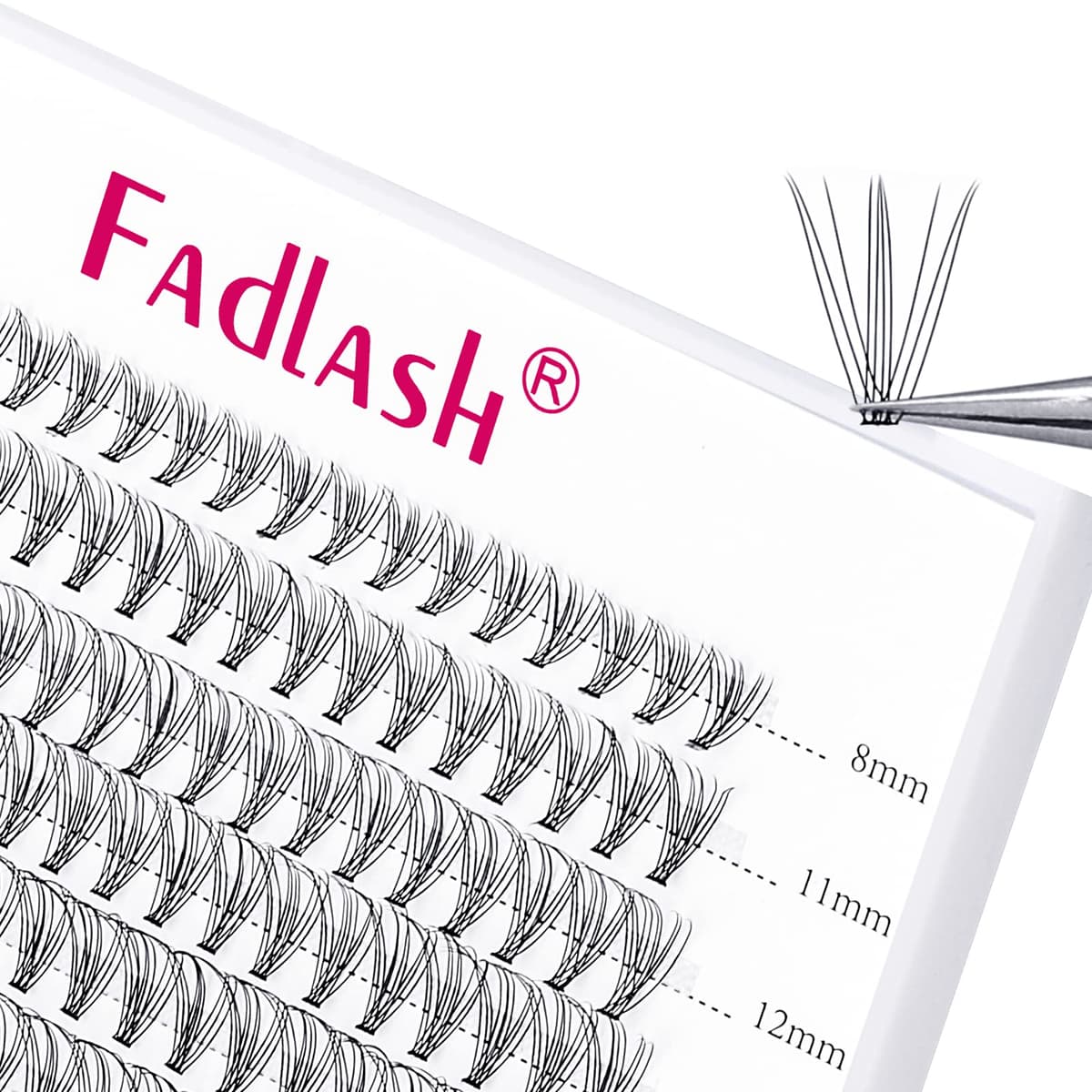 FADLASH Lash 0.10mm D Curl 8-15mm Mixed Length Cluster Lashes DIY Eyelash Extensions