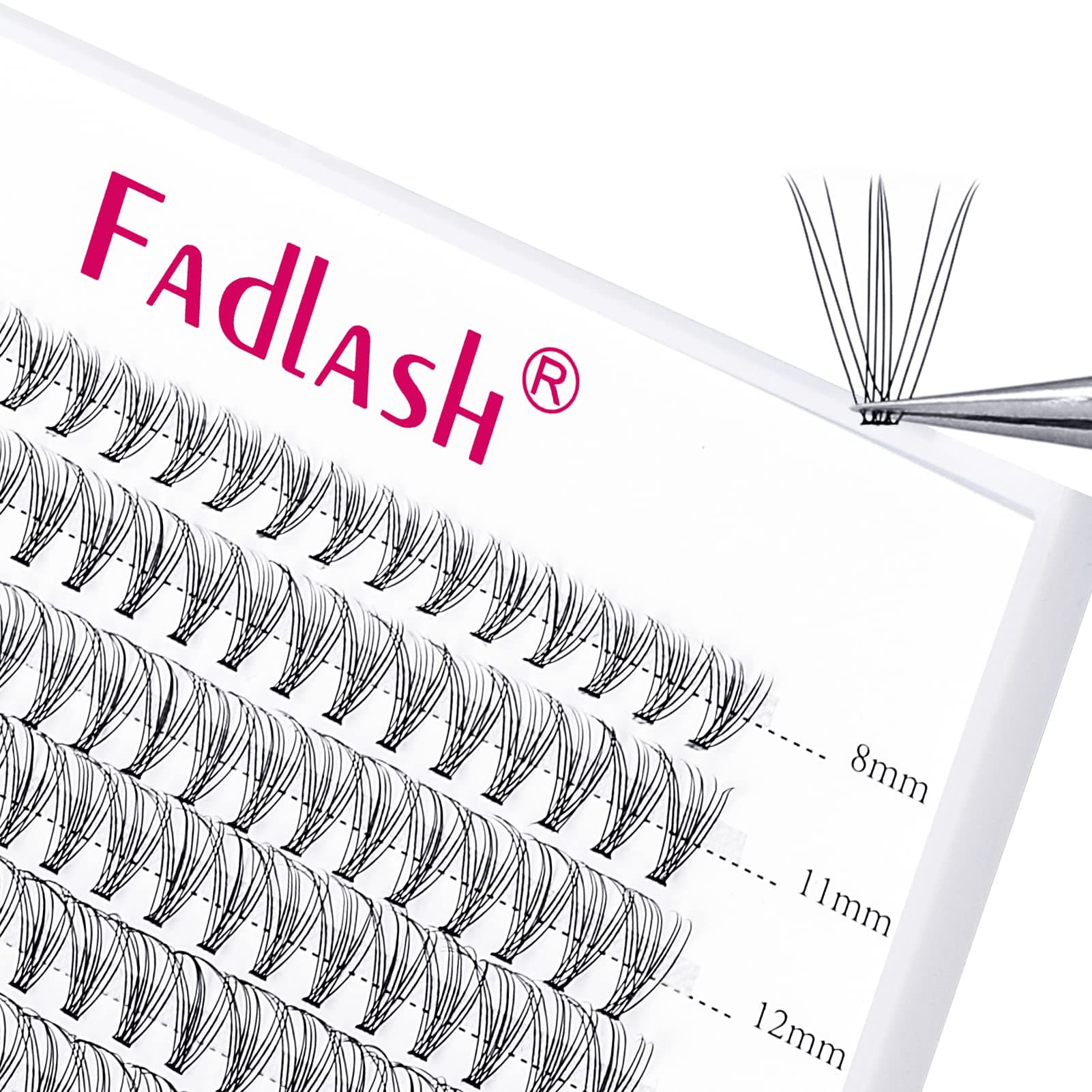 FADLASH Lash 0.10mm D Curl 8-15mm Mixed Length Cluster Lashes DIY Eyelash Extensions