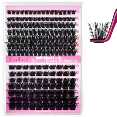 FADLASH 100D+200D 0.07mm D Curl 8-16mm Russian Volume Natural Wispy Fluffy Cluster Lashes DIY Eyelash Extensions view 4