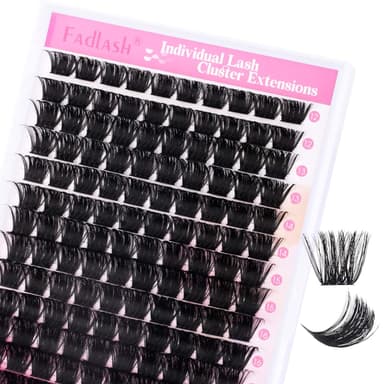 FADLASH 200pcs 0.07mm D Curl 12-18mm 200D Wispy Reusable Soft Fluffy Cluster Lashes DIY Eyelash Extensions view 1