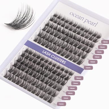 Ocean Pearl Cluster Lashes 144PCS Eyelashes 10-16mm Lash Clusters Natural Eyelash Extension Cluster Lashes Kit Individual Eyelash Lash Extensions Kit with Super Bond+Seal+Remover+Tweezer-DM01 view 3