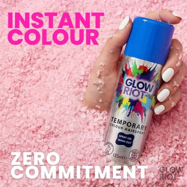 Glow Riot Temporary Colour HairSpray, Spray On Wash Out Formula, Made in the UK, Certified Cruelty Free, Skin, Hair, Clothing and Child Safe (Green) view 2