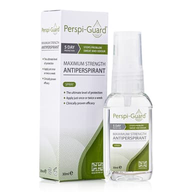 Perspi-Guard Maximum Strength Antiperspirant Spray 30 ml, 1-Pack, Strong Deodorant for Excessive Sweating & Hyperhidrosis, Anti Sweat Spray, Unscented view 1