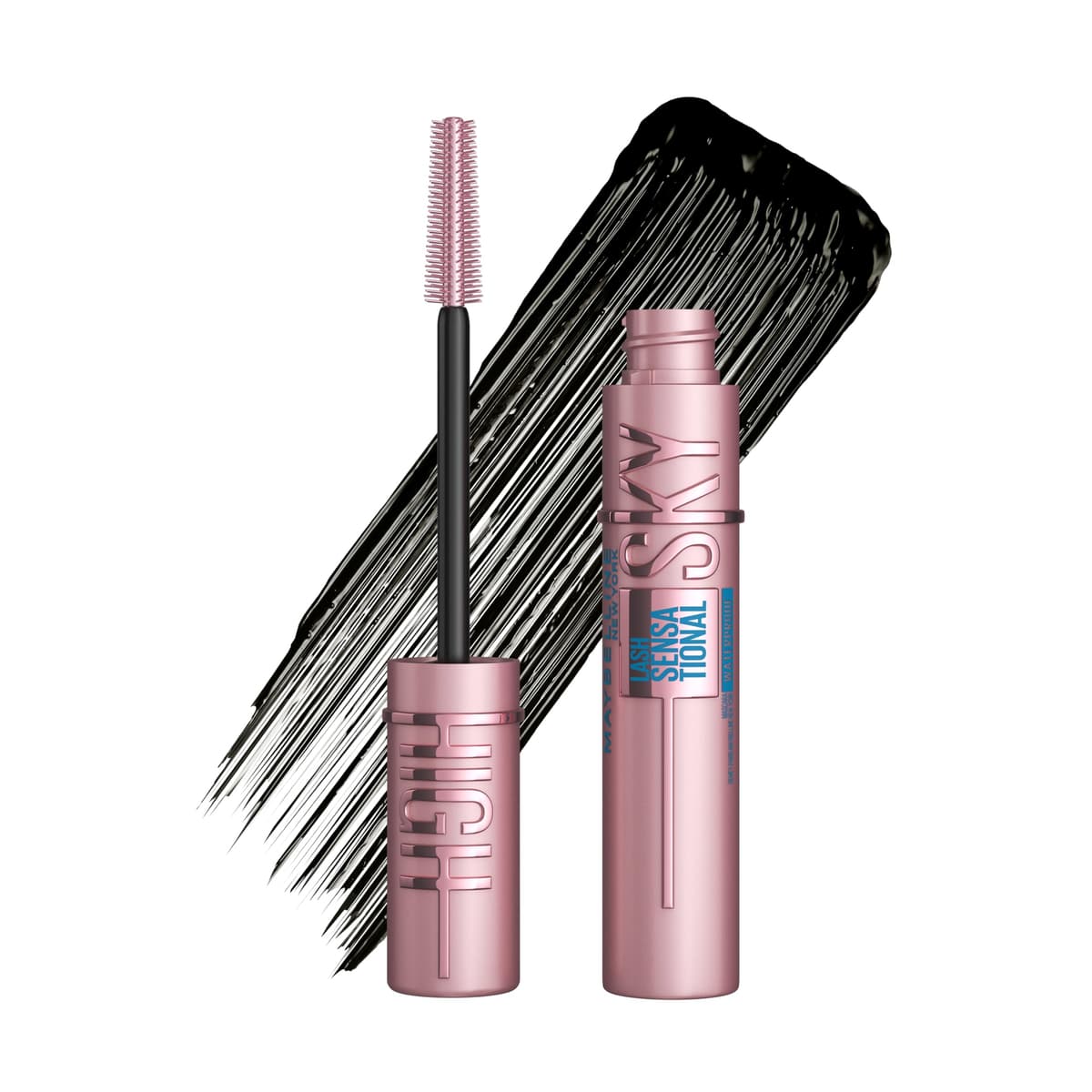 Maybelline Mascara, Lash Sensational Sky High Volumizing & Thickening, Eyelash Lengthening, Flake-Free Formula, Waterproof Mascara, Full Volume Mascara, Colour: Black