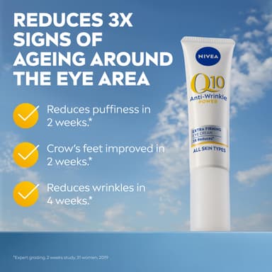 NIVEA Q10 Anti-Wrinkle Power Firming Eye Cream (15ml), Anti-Wrinkle Skincare for Eliminating Fine Lines and Dark Circles, Nourishing Eye Cream for Softer, Smoother Skin view 2