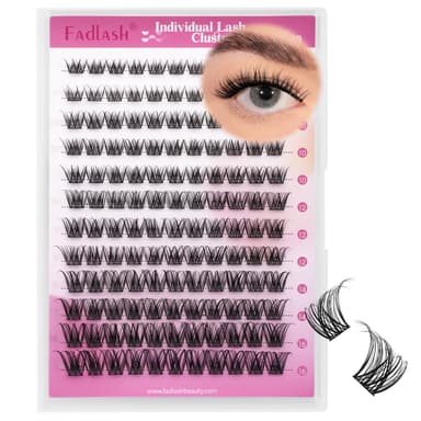 Individual Cluster Lashes Extensions 132PCS 40D 0.07 D Curl 8-16mm Mixed Trays Individual Eyelashes DIY Multiple Shapes Eyelash Extensions Customize Your Look at Home for Beginners… view 1