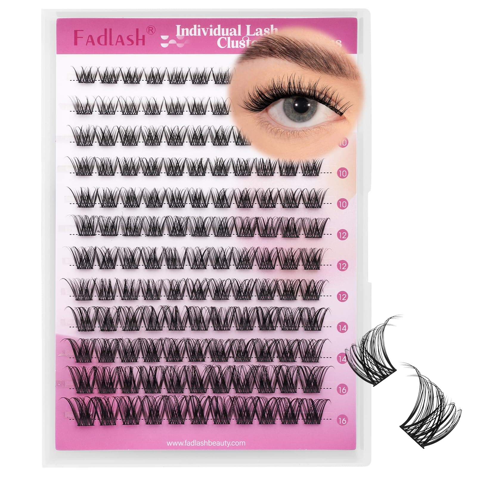 Individual Cluster Lashes Extensions 132PCS 40D 0.07 D Curl 8-16mm Mixed Trays Individual Eyelashes DIY Multiple Shapes Eyelash Extensions Customize Your Look at Home for Beginners…