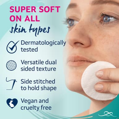 Lil-Lets Cotton Wool Round Pads, 6 x 100 Count, Certified Organic, 100% Pure Cotton Wool, Soft and Absorbent, Gentle on Skin, Dermatologically Tested view 4