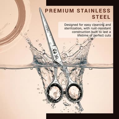 OCBA Professional 6" Hairdressing Scissor Sharp Hair Cutting Scissors for Barbers Hairdressers & Stylists Beard & Haircut Scissors for Men & Women (Classic Scissor) view 2