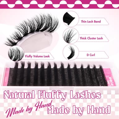 FADLASH 100D 0.07mm D Curl 8-16mm Large Tray Wispy Russian 3D Fluffy Cluster Lashes DIY Eyelash Extensions view 4
