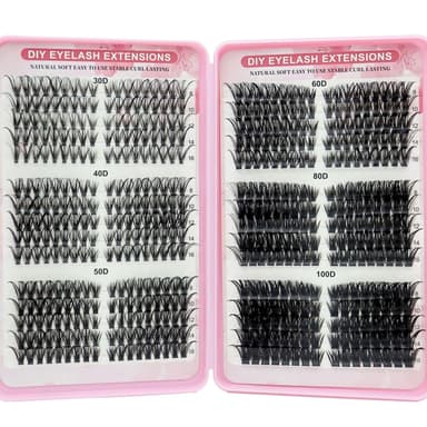 KEYRI 540 Pieces Individual Eyelashes 30-40-50-60-80-100D Fluffy Russian Eyelashes Extensions Cluster Lashes Kit DIY Eye Lashes Ultra-lightweight Eyelash Clusters for Girls and Women (8-16mm Mix) view 1