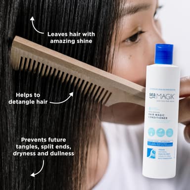 Sea Magik Conditioner for Dry or Damaged Hair - Infused with Hydrating Dead Sea Salt, Organic Seaweed, Coconut Oil, and More, Moisturiser for All Hair Types, Vegan, Cruelty Free (300ml) view 2
