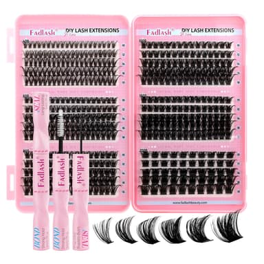 FADLASH 470pcs 0.07mm D Curl 10-18mm 40-60-80-100-150-200D with Bond and Seal Fluffy Russian Natural Cat-Eye Lashes DIY Eyelash Extensions view 2
