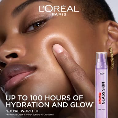 L'Oreal Paris Revitalift Filler Glass Skin Liquid Cream - Larger Size - Hybrid Milky Serum + Moisturiser, Korean-Skincare Inspired, Glass Skin Glow with 100 hours Hydration [Hyaluronic Acid], 70ml view 2