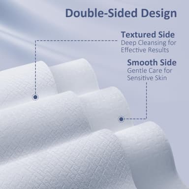 Ourmed Life Face Towels, Disposable Biodegradable Clean Face Wipes for Sensitive Skin, Lint- free Facial Towels for Women Cleansing, Skincare and Makeup Remover, Dry Wipes,300 Count EF Texture view 4