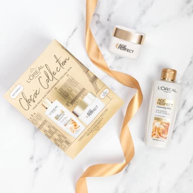L’Oréal Paris Gift Set, Includes Cleansing Milk and Moisturiser, Age Perfect Collagen Anti-Ageing Routine For Smoothing and Retightening, Classic Collection view 3