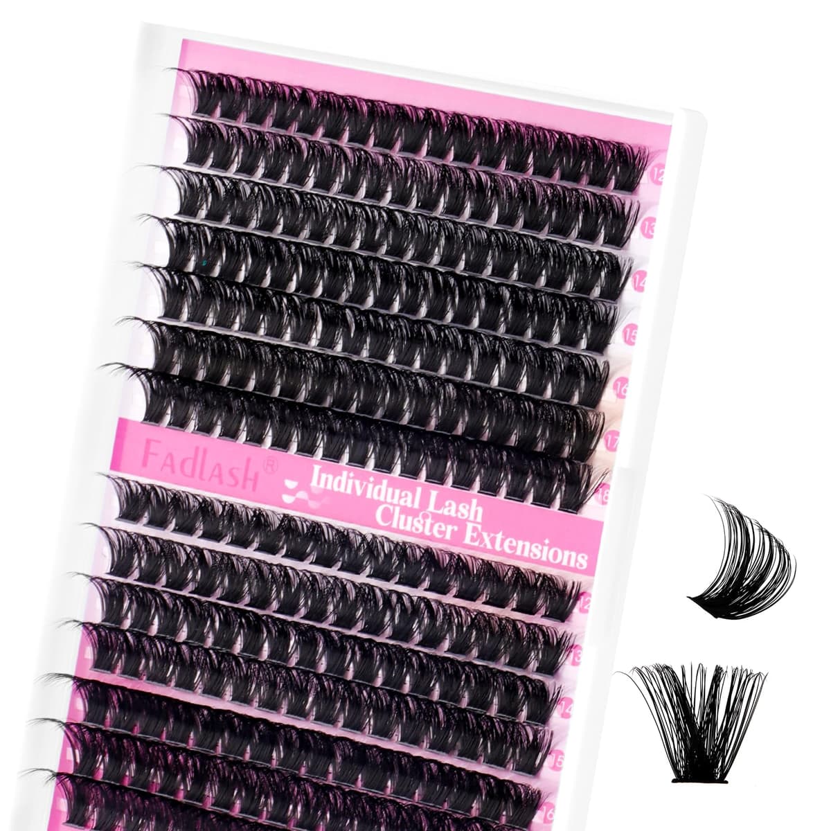 FADLASH 80D+100D 0.07mm D Curl 12-18mm Russian Volume Natural Wispy Fluffy Cluster Lashes DIY Eyelash Extensions
