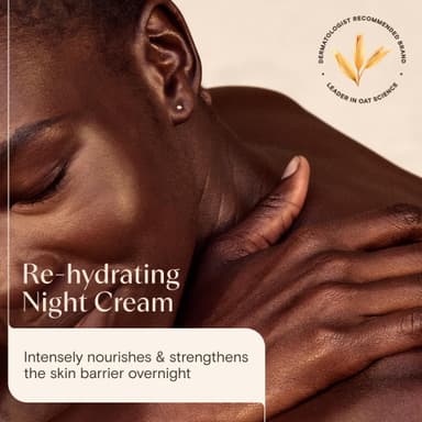 AVEENO Face CALM+RESTORE Re-Hydrating Night Cream (1 x 50ml), Fragrance-Free Face Care, Intensely Nourishes and Moisturises with Shea Butter, Prebiotic Oat and Calming Feverfew, For Sensitive Skin view 2
