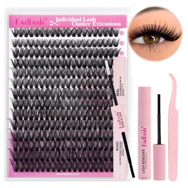 FADLASH 40D 0.07mm D Curl 12-18mm Kit with Bond and Seal, Remover and Tweezers DIY Eyelash Extensions view 1