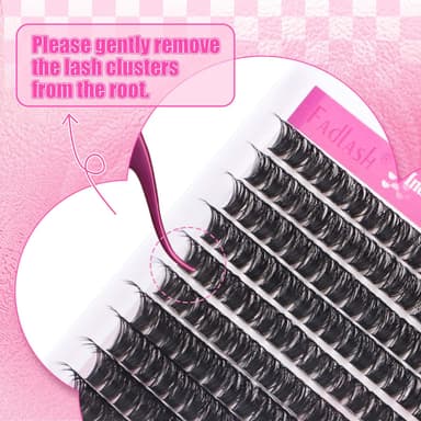 FADLASH 100pcs 0.07mm D Curl 12-18mm 100D Wispy Reusable Soft Fluffy Cluster Lashes DIY Eyelash Extensions view 4