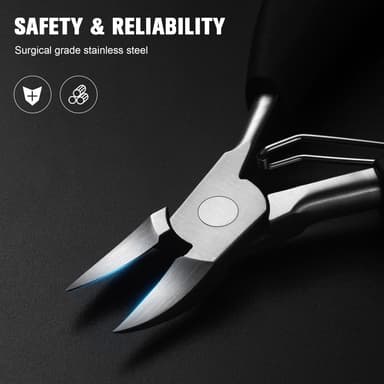 BEZOX Precision Toenail Clippers for Thick or Ingrown Toenails- Podiatrist Toenail Clippers - Professional Large Nail Clipper Grooming Tool -Spare Spring-New Packaging(No Metal Box) view 2