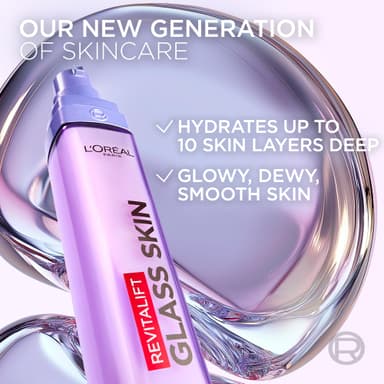 L'Oreal Paris Revitalift Filler Glass Skin Liquid Cream - Larger Size - Hybrid Milky Serum + Moisturiser, Korean-Skincare Inspired, Glass Skin Glow with 100 hours Hydration [Hyaluronic Acid], 70ml view 3