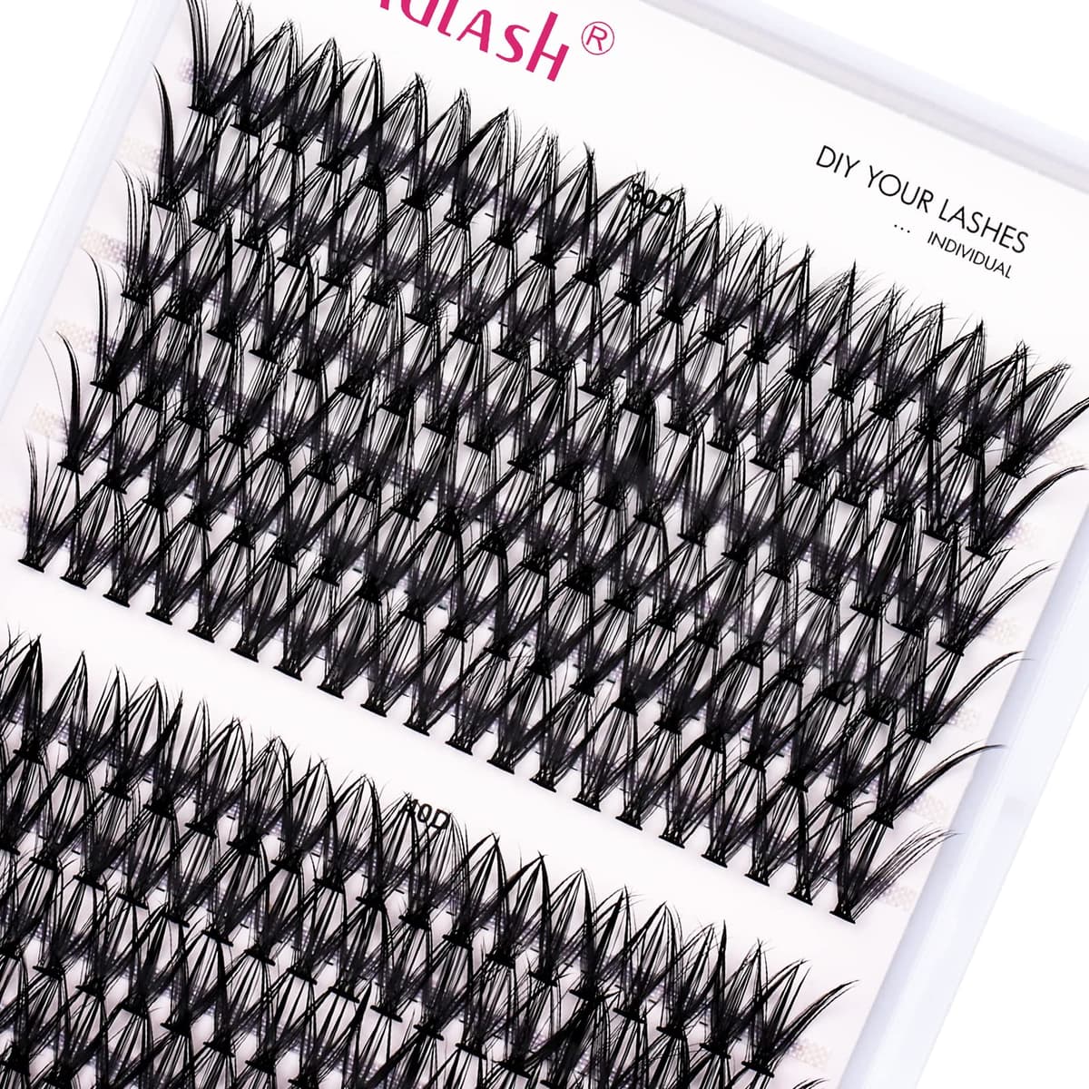 FADLASH 200pcs 0.07mm D Curl 16mm 30D+40D Cluster Lashes DIY Eyelash Extensions
