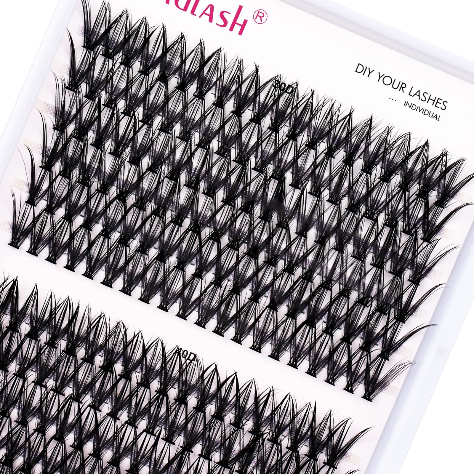 FADLASH 200pcs 0.07mm D Curl 16mm 30D+40D Cluster Lashes DIY Eyelash Extensions