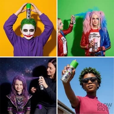 Glow Riot Temporary Colour HairSpray, Spray On Wash Out Formula, Made in the UK, Certified Cruelty Free, Skin, Hair, Clothing and Child Safe (Green) view 4