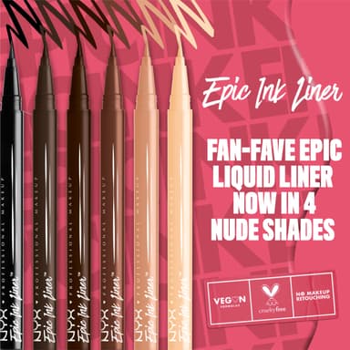 NYX Professional Makeup Eye Liner, Epic Ink Liner, Waterproof Liquid Eyeliner Pen, 1 Stroke Intense Pigment, Flexible Bursh for Thin or Thick Lines, Shade Milk Chocolate view 4