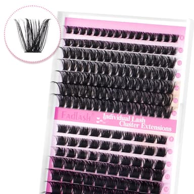 FADLASH 100D+200D 0.07mm D Curl 8-16mm Russian Volume Natural Wispy Fluffy Cluster Lashes DIY Eyelash Extensions view 2