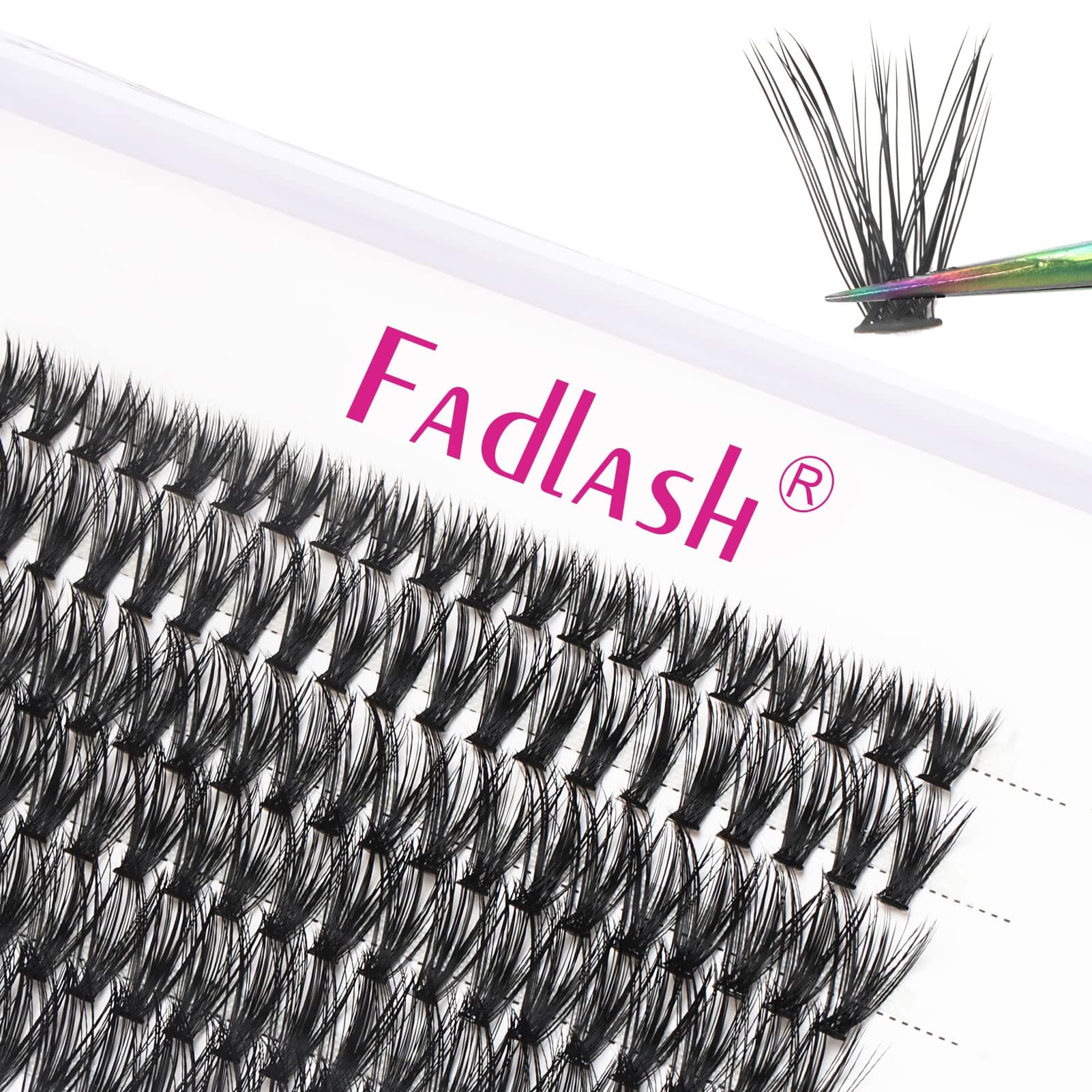 FADLASH Lash 0.07mm D Curl 14mm 40D Single Length Cluster Lashes DIY Eyelash Extensions