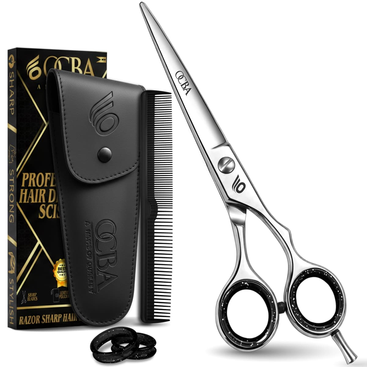 OCBA Professional 6" Hairdressing Scissor Sharp Hair Cutting Scissors for Barbers Hairdressers & Stylists Beard & Haircut Scissors for Men & Women (Classic Scissor)