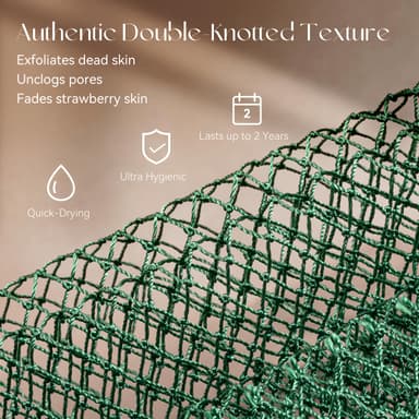 CORATED 2pcs African Exfoliating Net Sponge - Bath & Shower Net Sponges, Scrubbing Net Body, Beauty Skin Cleaning for Shower SPA Massage (Blue & Purple) view 4