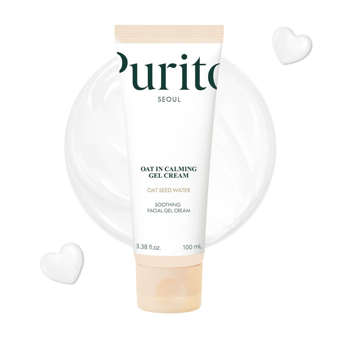 PURITO Oat In Calming Gel Cream, Oat Seed Water, Lightweight Non-Sticky Moisturizer, Non-Comedogenic, Fragrance-Free, Korean Skincare, 100ml 3.38 fl.oz