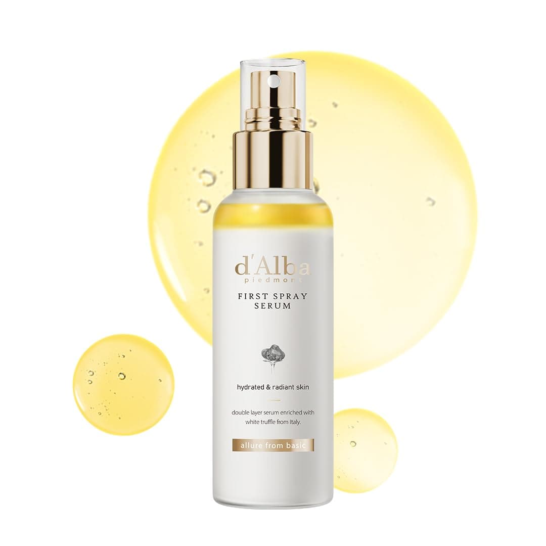 d'alba Italian White Truffle First Spray Serum, Vegan Skincare, Hydrating Facial Mist for Dry and Sensitive Skin, Glow Mist, Surfactant Free, Multifunctional Spray