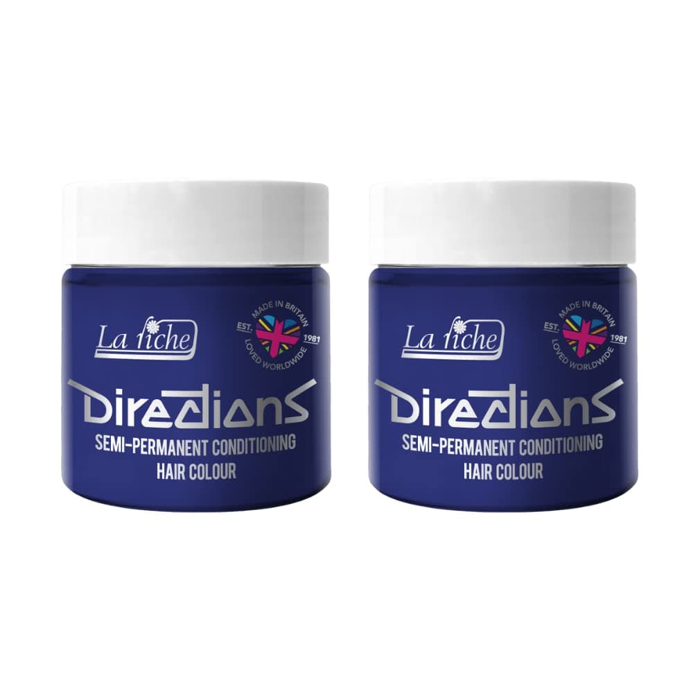 2x La Riche Directions Semi-Permanent Hair Color 100ml Tub - Neon Blue