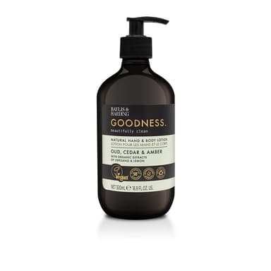 Baylis & Harding Goodness Oud, Cedar & Amber Hand & Body Lotion, 500 ml (Pack of 3) - Vegan Friendly view 2
