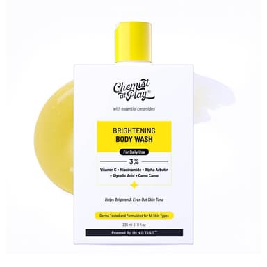 Chemist at Play Brightening Shower Gel | Vitamin C Shower Gel for Radiant Skin | Reduces Dark Spots and Evens Skin Tone | Alpha Arbutin | For Women and Men | 236 ml view 1