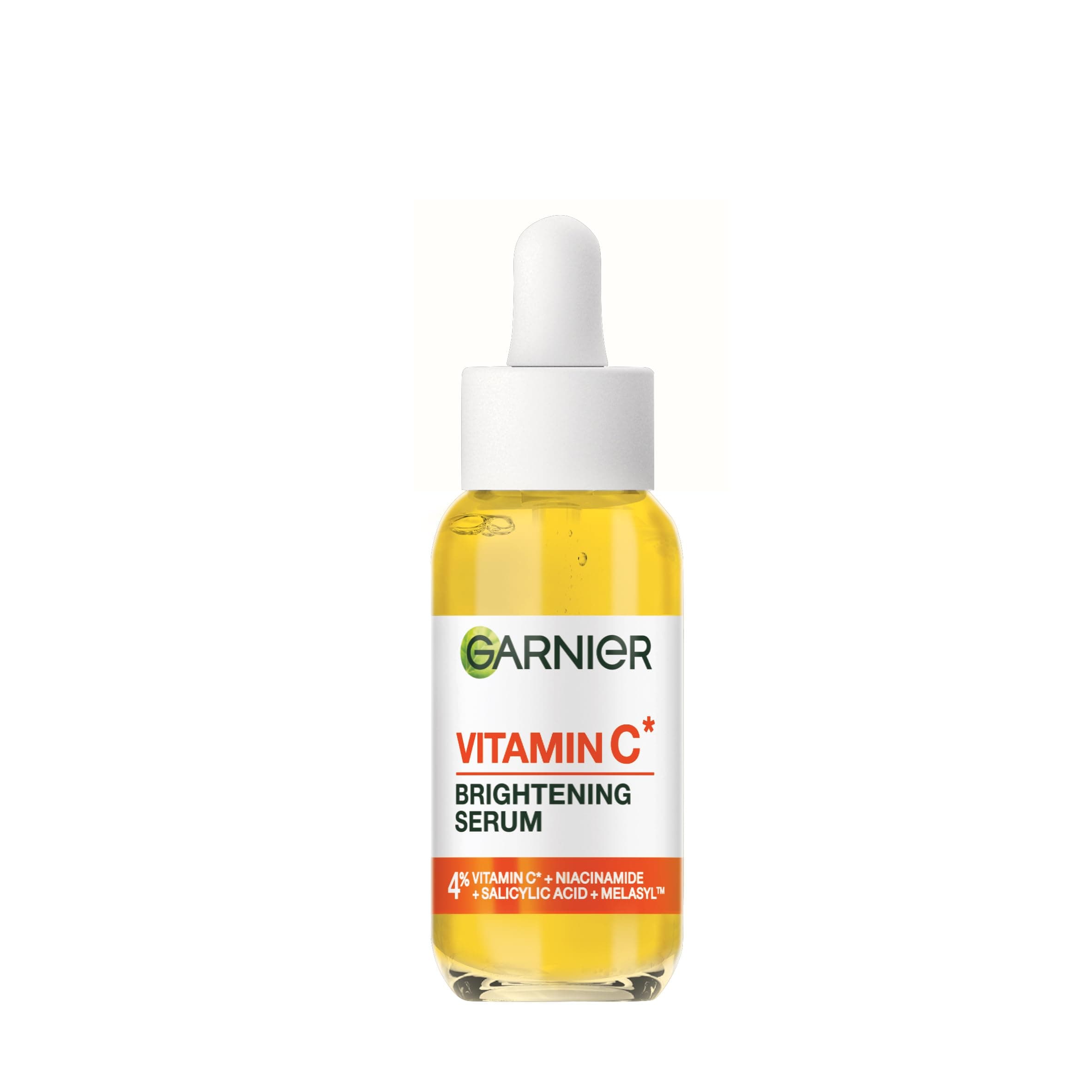 Garnier Vitamin C Serum for Face, Brightening Serum with 4% Vitamin C + Niacinamide + Salicylic Acid, Dark Spot Reducer & Evens Skin Tone, Suitable for Sensitive Skin, 30ml