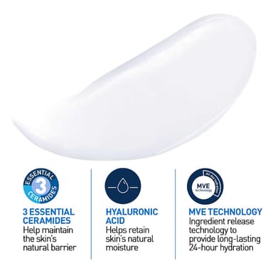 CeraVe Moisturising Lotion, for normal to very dry skin, Enriched with 3 Essential Ceramides, Hyaluronic Acid and MVe technology, CeraVe face moisturiser, Daily Hydrating Moisturiser, 473ml view 3